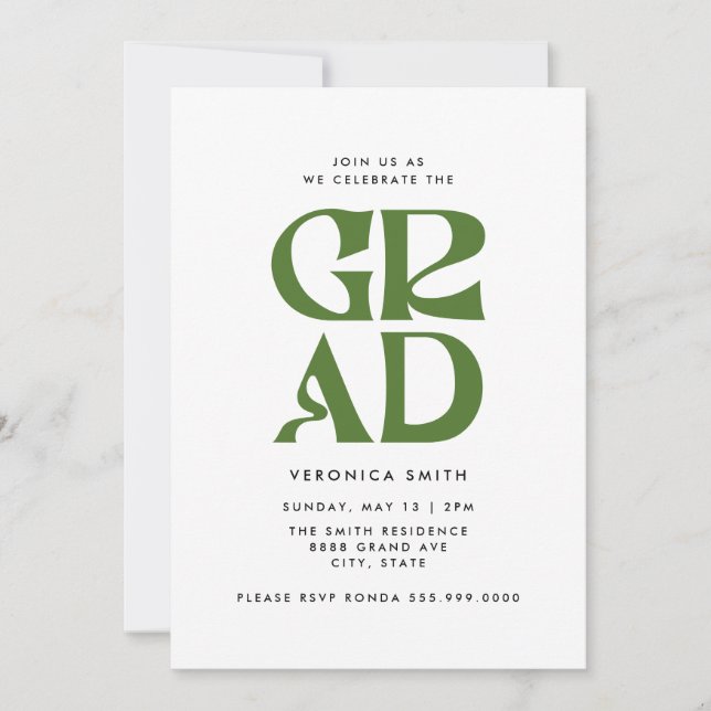 Invitación a la fiesta de graduación de Grado Retr (Anverso)