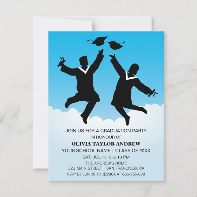Invitación a la fiesta de graduación de graduados  (Anverso)