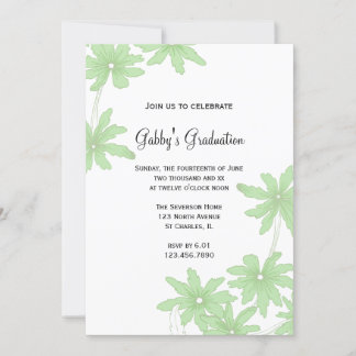 Invitación a la fiesta de graduación de Green Dais