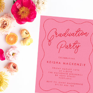 Invitación a la fiesta de graduación de guijarros 