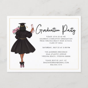 Invitación a la fiesta de graduación de guión bajo
