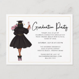 Invitación a la fiesta de graduación de guión bajo