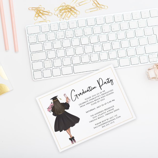 Invitación a la fiesta de graduación de guión bajo (Subido por el creador)