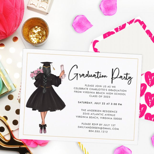 Invitación a la fiesta de graduación de guión bajo (Subido por el creador)