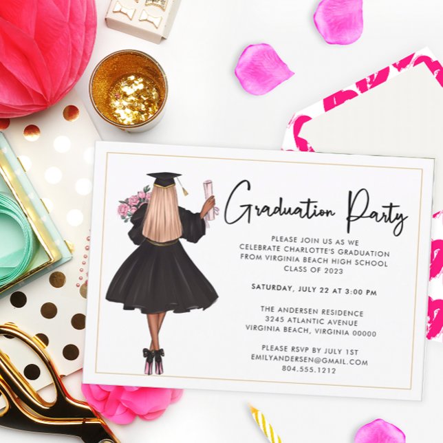 Invitación a la fiesta de graduación de guión bajo (Subido por el creador)