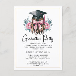 Invitación a la fiesta de graduación de guión bajo
