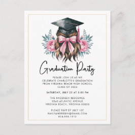 Invitación a la fiesta de graduación de guión bajo
