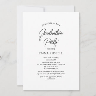 Invitación a la fiesta de graduación de guiones mo