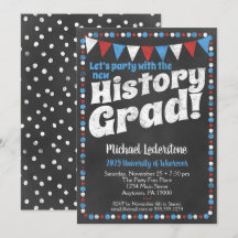 Invitación a la fiesta de graduación de historia a