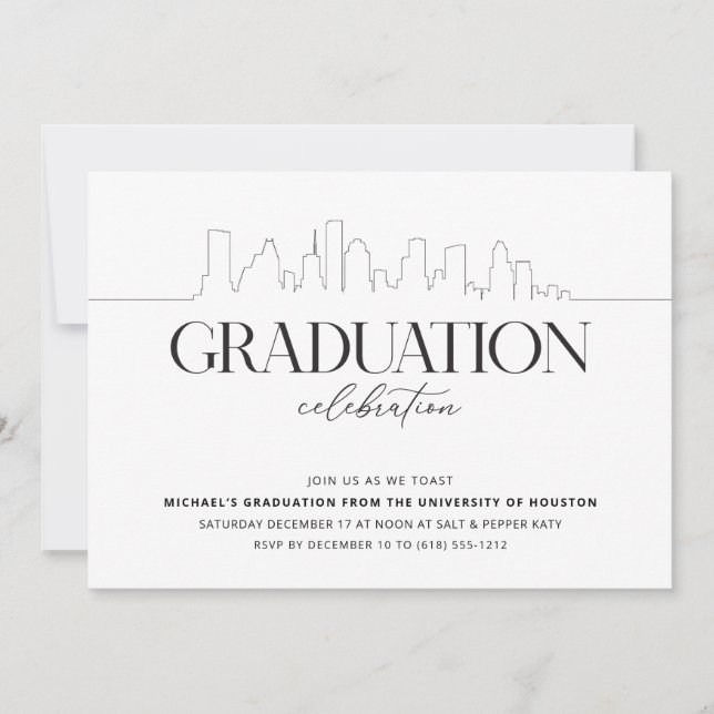 Invitación a la fiesta de graduación de Houston (Anverso)