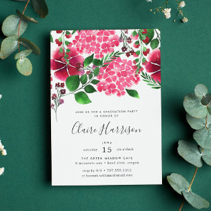 Invitación a la fiesta de graduación de Hydrangea 