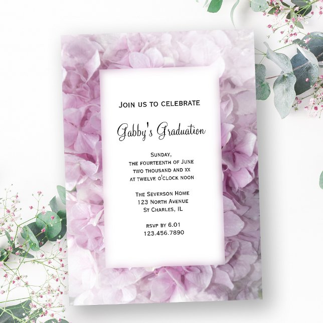 Invitación a la fiesta de graduación de Hydrangea  (Subido por el creador)
