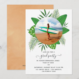 Invitación a la fiesta de graduación de Isla Tropi