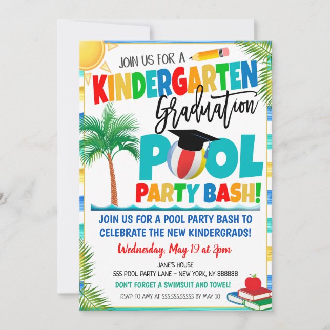 Invitación a la fiesta de graduación de jardín de  (Anverso)