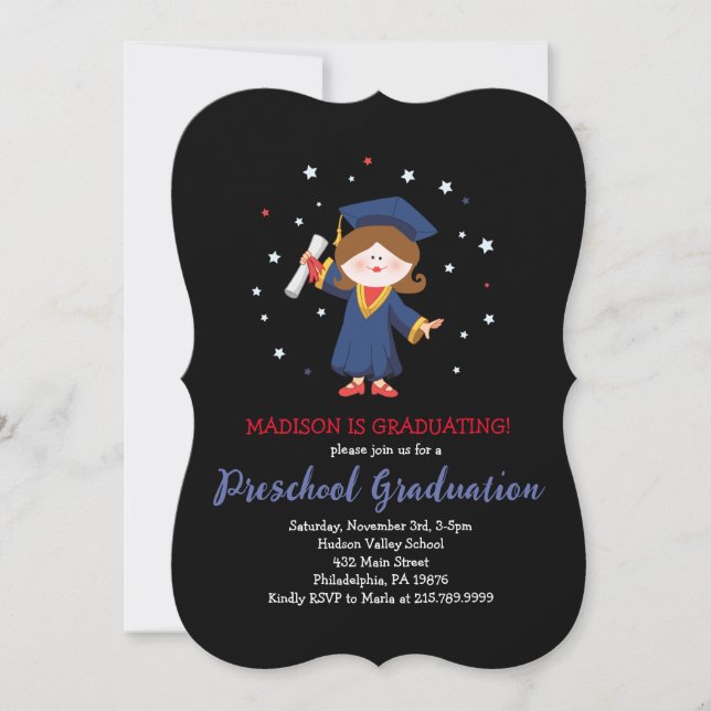 Invitación a la fiesta de graduación de KINDERGART (Anverso)