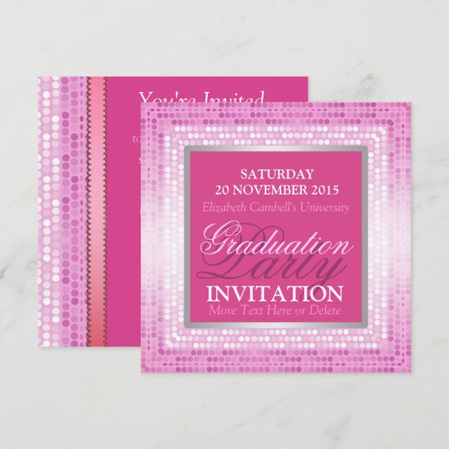 Invitación a la fiesta de graduación de la belleza (Anverso / Reverso)
