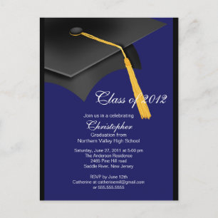 Invitación a la fiesta de graduación de la capa az