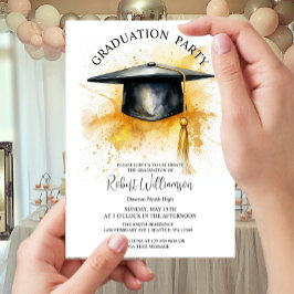 Invitación a la fiesta de graduación de la capa de
