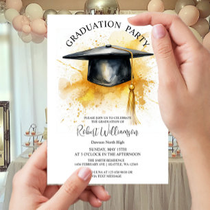 Invitación a la fiesta de graduación de la capa de