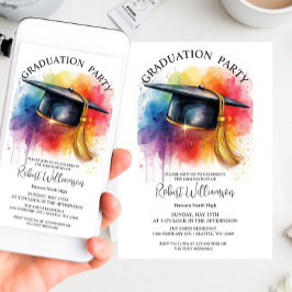 Invitación a la fiesta de graduación de la capa de