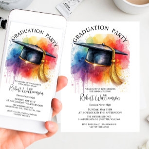 Invitación a la fiesta de graduación de la capa de