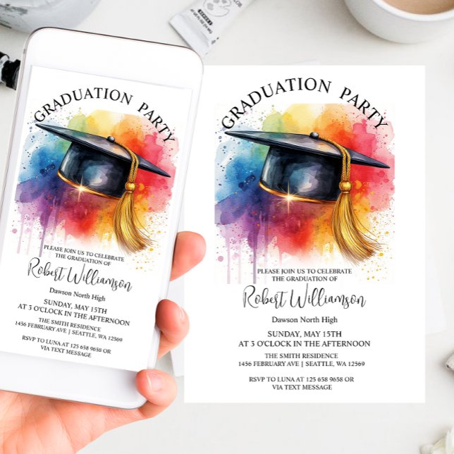 Invitación a la fiesta de graduación de la capa de (Subido por el creador)