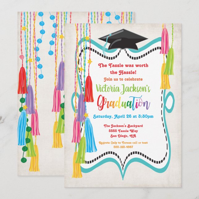 Invitación a la fiesta de graduación de la clase (Anverso / Reverso)
