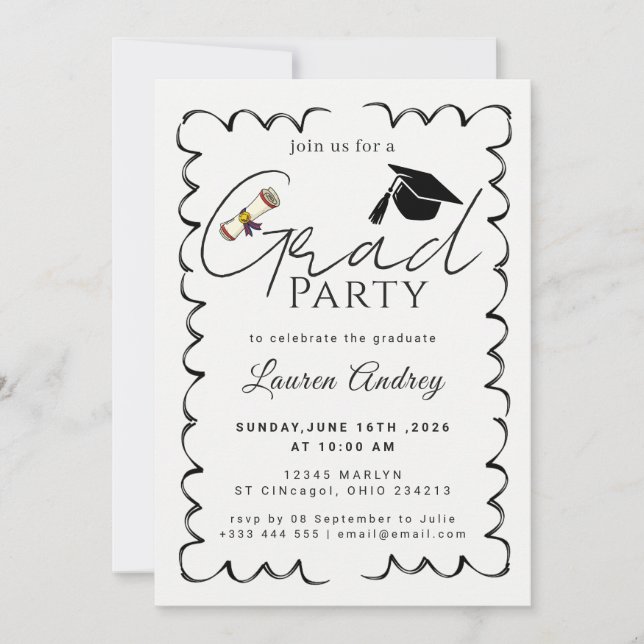 Invitación a la Fiesta de Graduación de la Clase d (Anverso)