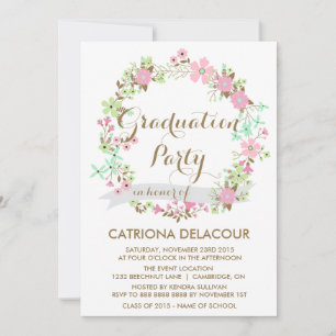 Invitación a la fiesta de graduación de la corona 