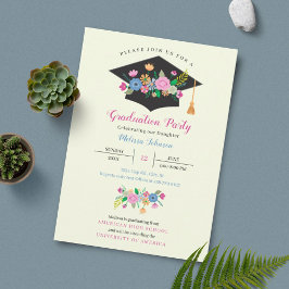 Invitación a la fiesta de graduación de la cubiert