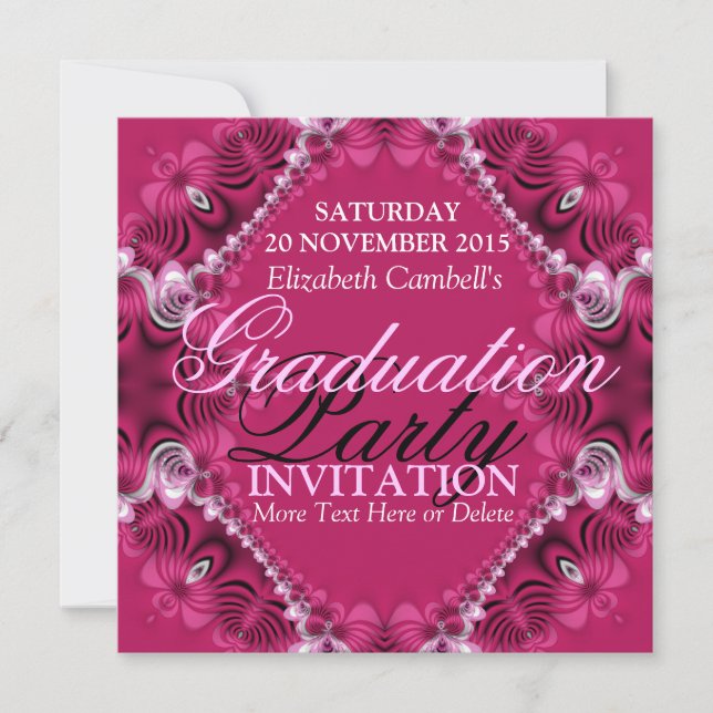 Invitación a la fiesta de graduación de la Diva Ro (Anverso)