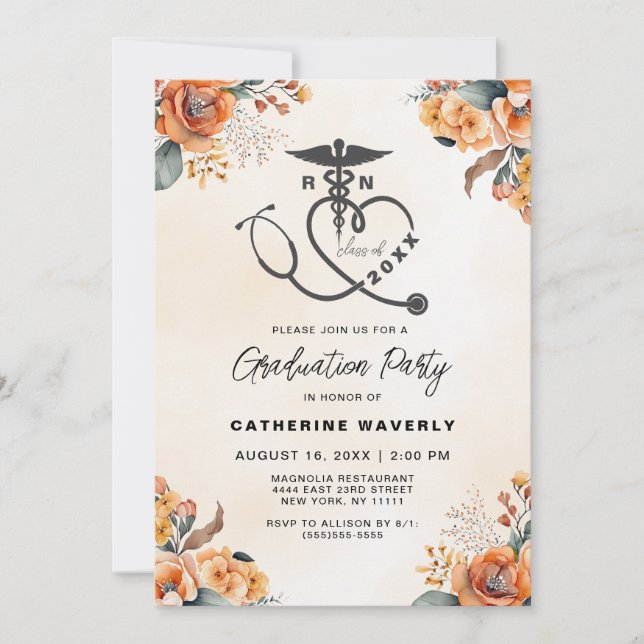 Invitación a la fiesta de graduación de la escuela (Anverso)