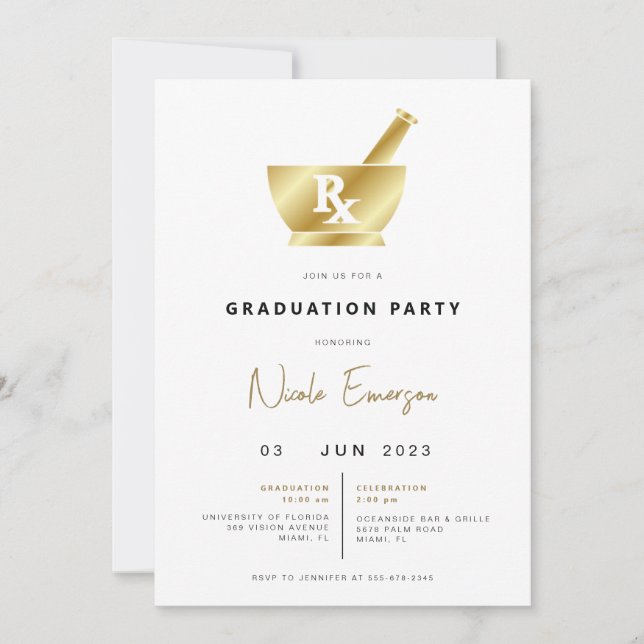 Invitación a la fiesta de graduación de la Escuela (Anverso)