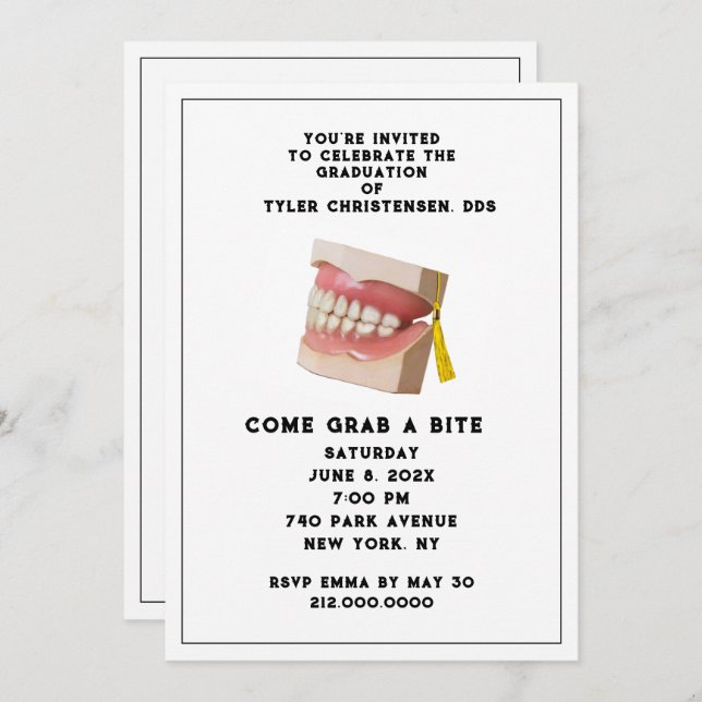 Invitación a la fiesta de graduación de la escuela (Anverso / Reverso)