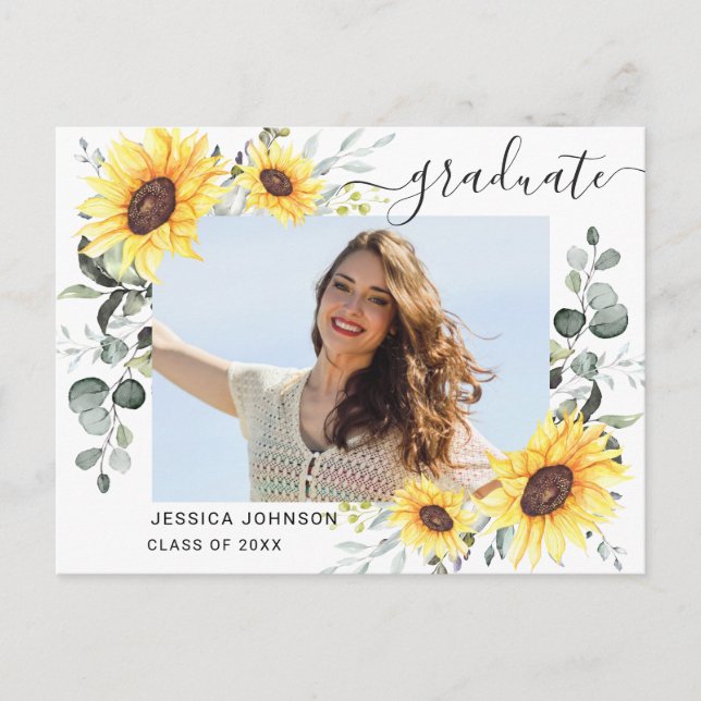 Invitación a la fiesta de graduación de la foto de (Anverso)