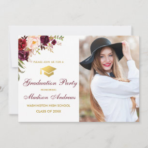 Invitación a la fiesta de graduación de la foto de