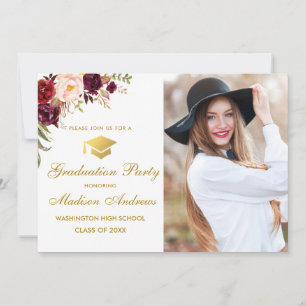 Invitación a la fiesta de graduación de la foto de