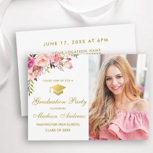 Invitación a la fiesta de graduación de la foto de