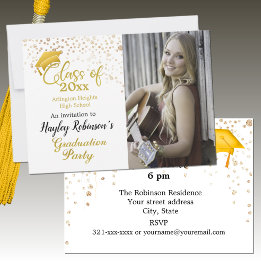 Invitación a la fiesta de graduación de la foto de