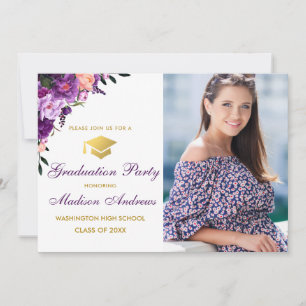 Invitación a la fiesta de graduación de la foto de
