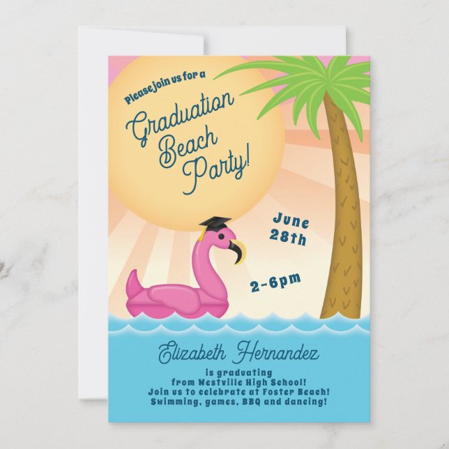 Invitación a la fiesta de graduación de la piscina (Anverso)