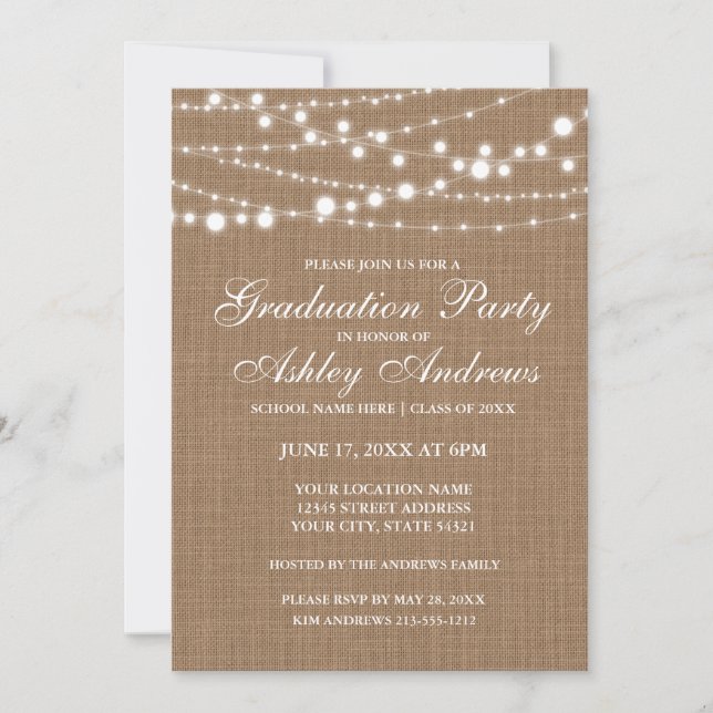 Invitación a la fiesta de graduación de la Rustic  (Anverso)