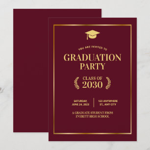 Invitación a la fiesta de graduación de la univers