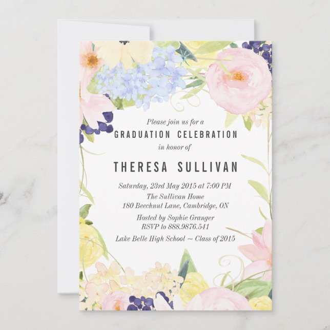 Invitación a la fiesta de graduación de las flores (Anverso)