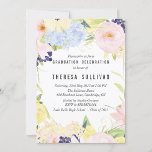 Invitación a la fiesta de graduación de las flores