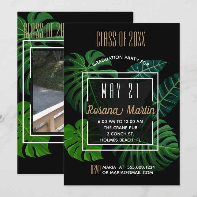 Invitación a la fiesta de graduación de las hojas  (Anverso / Reverso)