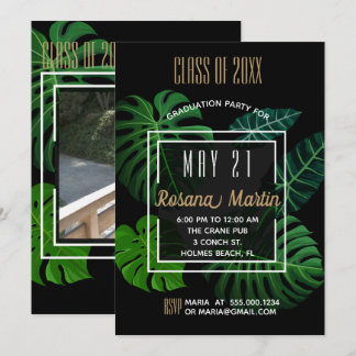Invitación a la fiesta de graduación de las hojas