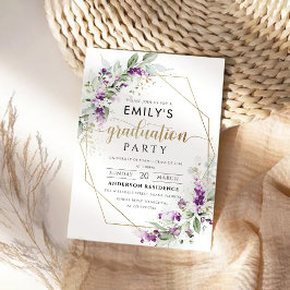 Invitación a la fiesta de graduación de Lavender