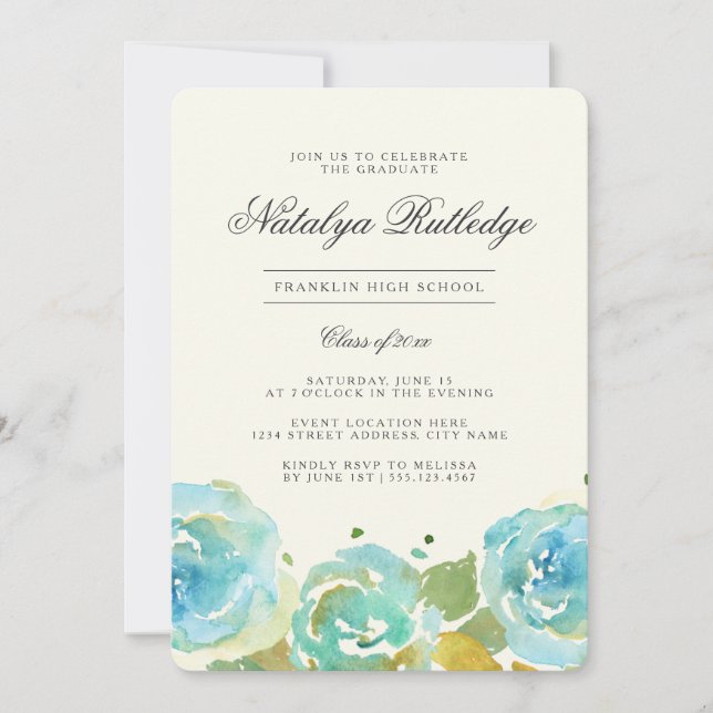 Invitación a la fiesta de graduación de Lavish Flo (Anverso)