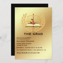Invitación a la fiesta de graduación de los abogad